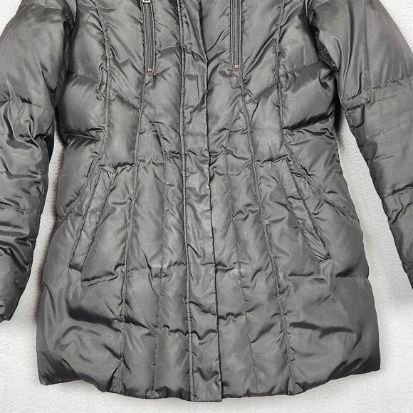 Marc New York Andrew Marc Coat Womens Medium Black Down Puffer Fur Hood Parka - Picture 6 of 16